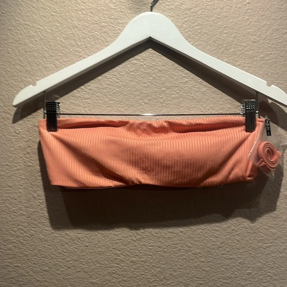 New Victoria’s Secret PINK Women’s Bikini Top Bandeau Ribbed Size Large NWT - Picture 2 of 12